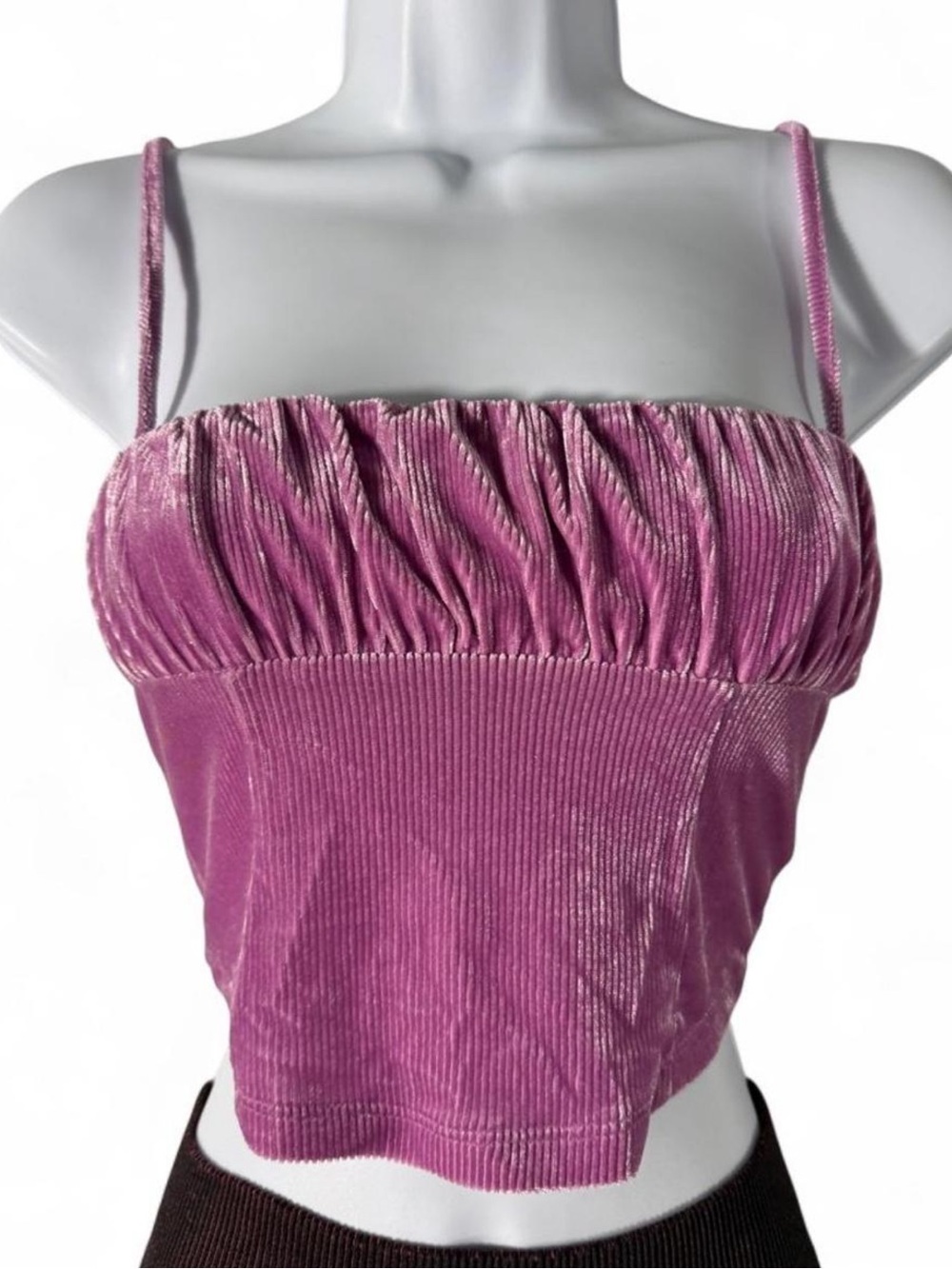 Urban Outfitters Purple Velvet Ruched Crop Top